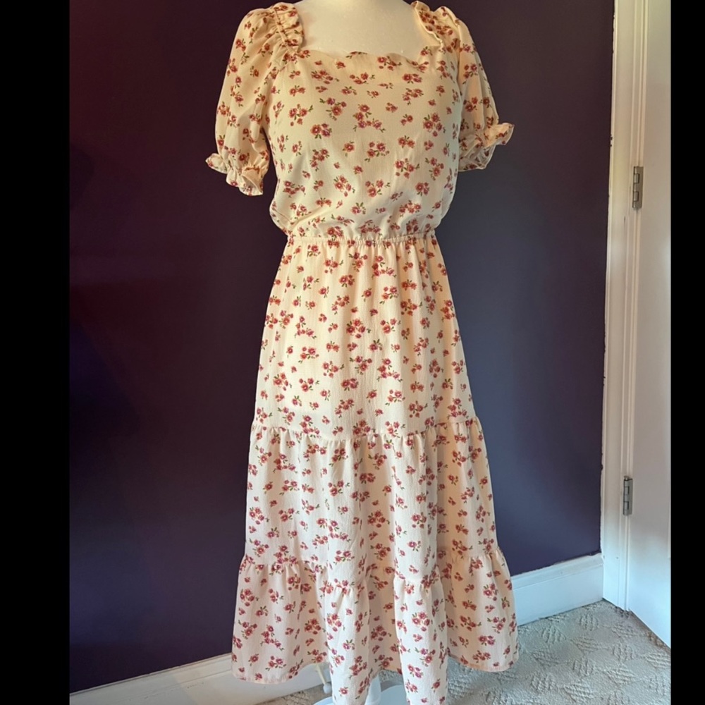 Monteau Los Angeles floral pink dress